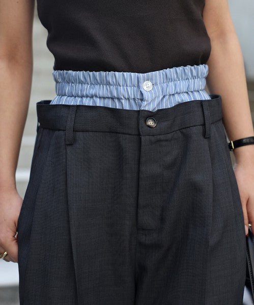 Full-Length Pant Waist Tuck Pants 雙層設計直筒長褲