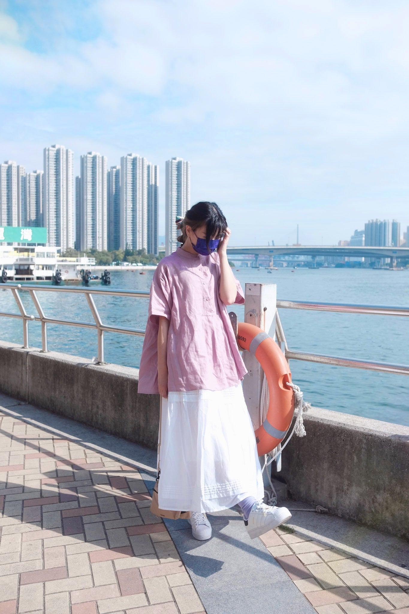 <日常>JP 麻質立領半開鈕襯衫