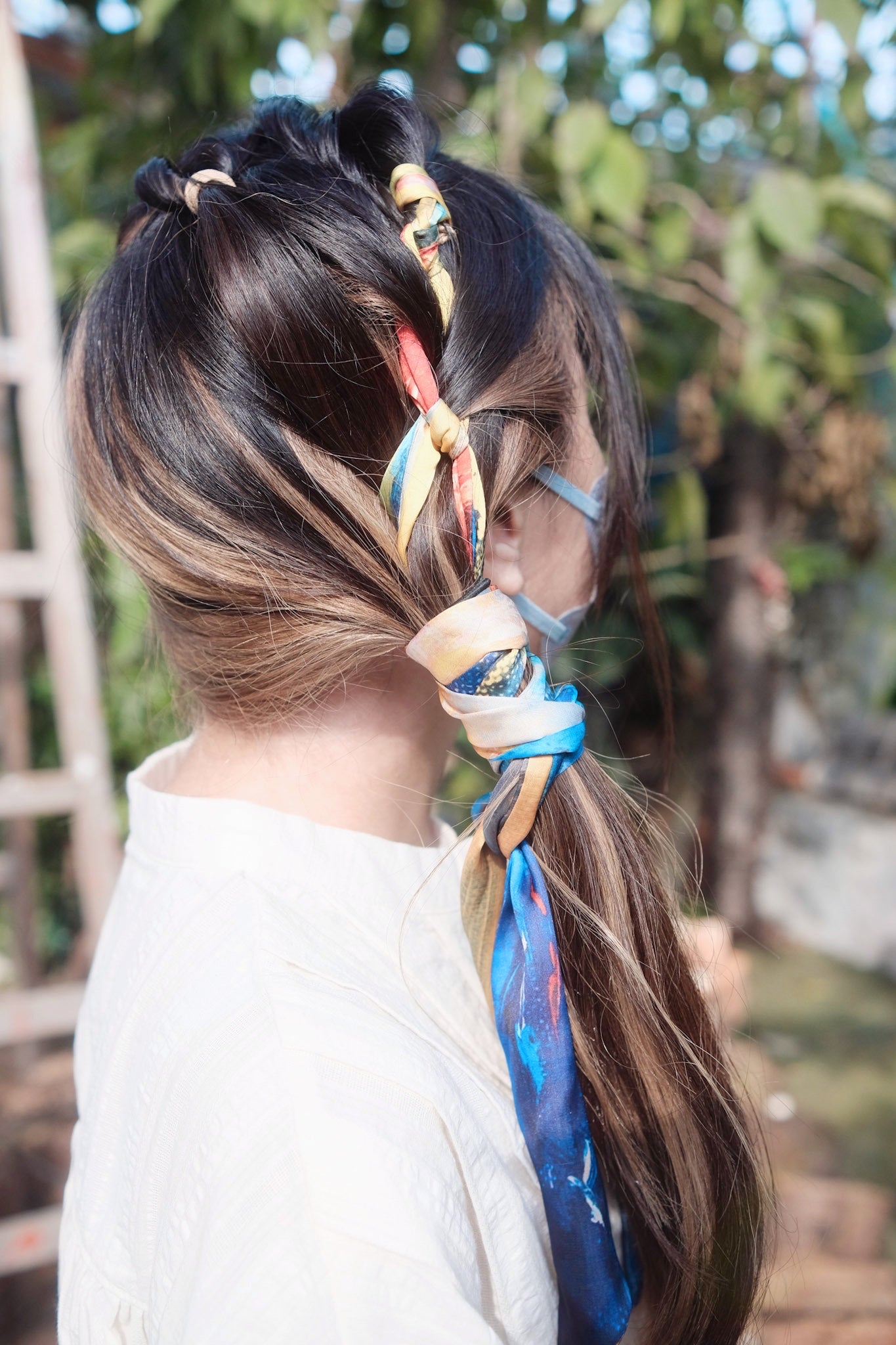 <配件> 彩色油畫絲巾