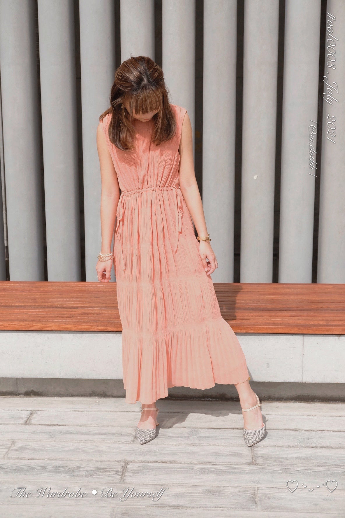 <約會/上班> JP 無袖束腰雪纺長裙 (2色入)