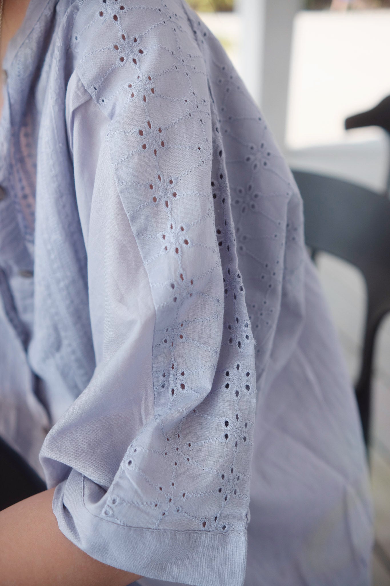 <日常> JP 刺繡淡紫長裙