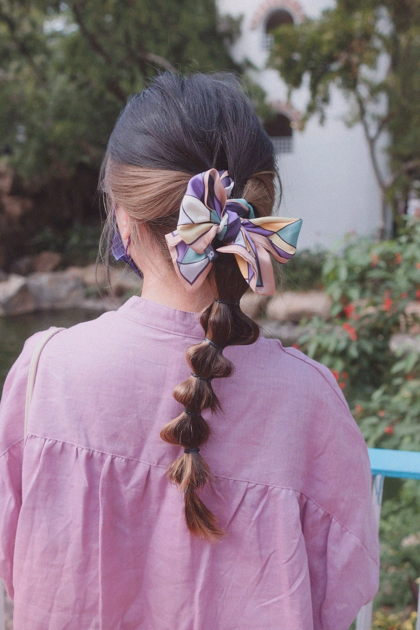 <配件> 彩繪玻璃感絲巾