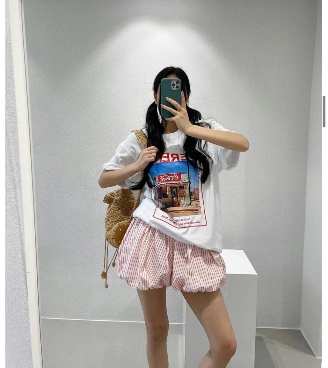 [made in kr.] Rib Pumpkin Shorts 條紋泡泡南瓜短褲