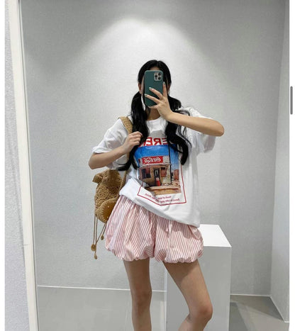 [made in kr.] Rib Pumpkin Shorts 條紋泡泡南瓜短褲
