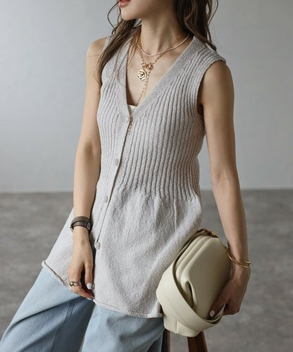 Vest/Gilet Boucle Peplum 針織荷葉下擺無袖背心