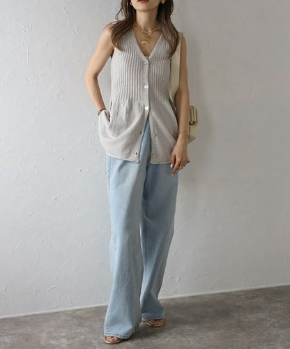 Vest/Gilet Boucle Peplum 針織荷葉下擺無袖背心