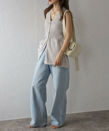 Vest/Gilet Boucle Peplum 針織荷葉下擺無袖背心