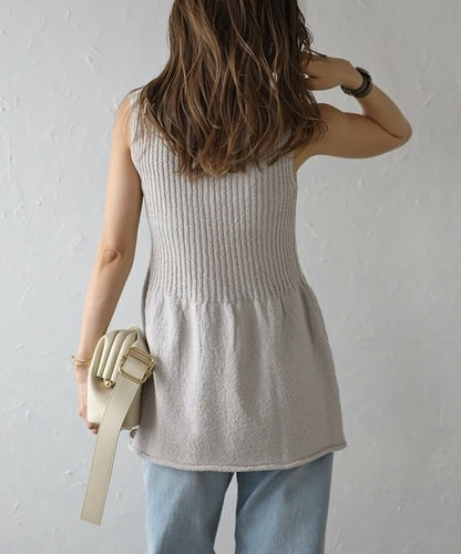 Vest/Gilet Boucle Peplum 針織荷葉下擺無袖背心