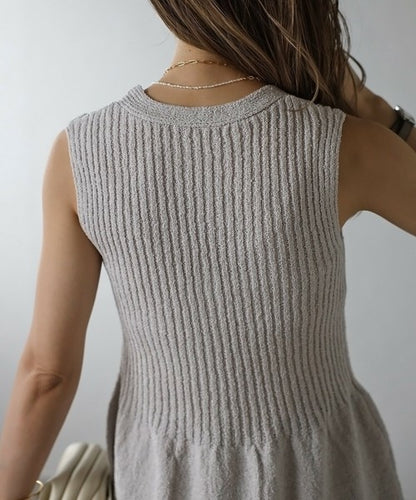Vest/Gilet Boucle Peplum 針織荷葉下擺無袖背心