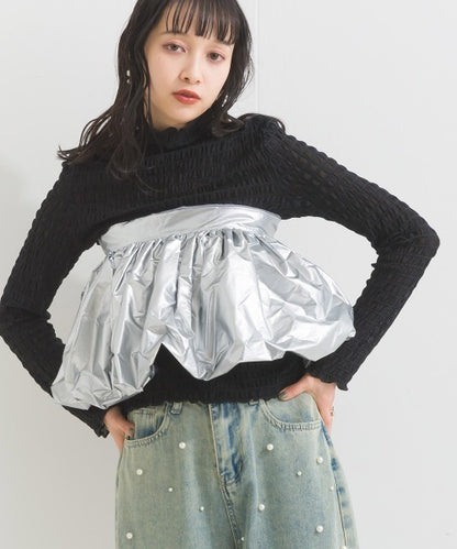 Metallic Ruffles Cape - 多功能撘配小物 - 金屬感荷葉邊