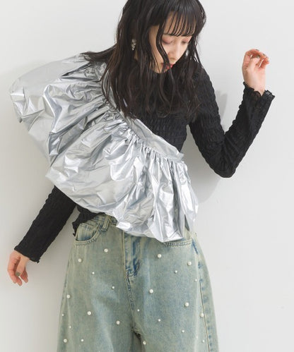 Metallic Ruffles Cape - 多功能撘配小物 - 金屬感荷葉邊