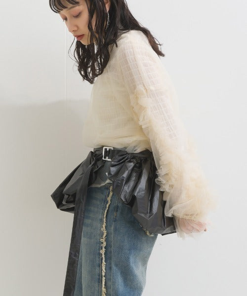 Metallic Ruffles Cape - 多功能撘配小物 - 金屬感荷葉邊