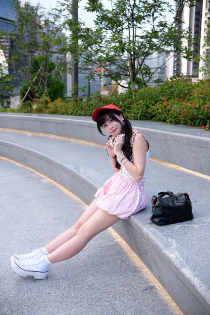 [made in kr.] Rib Pumpkin Shorts 條紋泡泡南瓜短褲