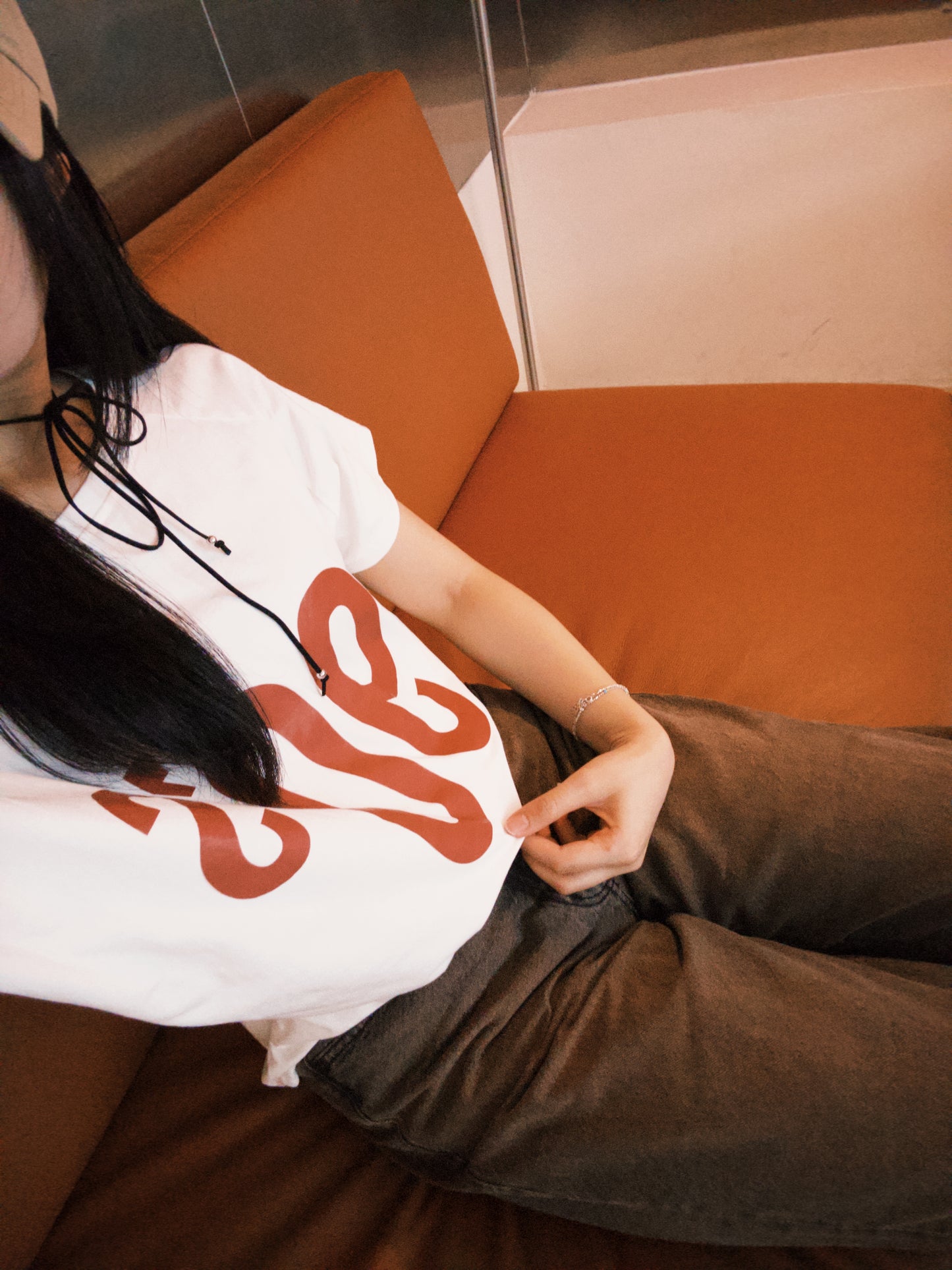[hot girl kr.] 90’s Off-Shoulder Short Sleeve T-shirt 90’s露肩短袖T恤