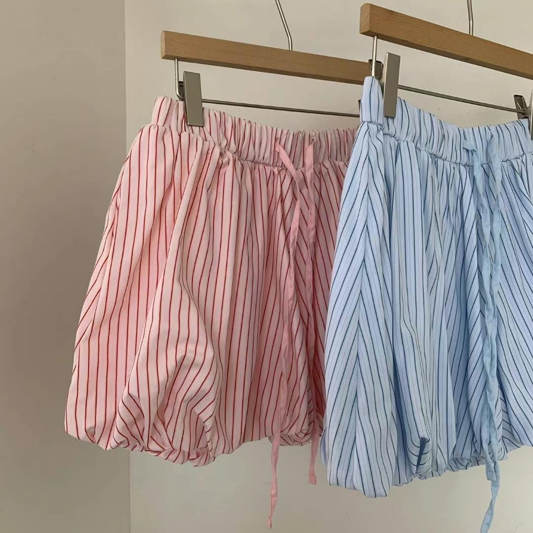 [made in kr.] Rib Pumpkin Shorts 條紋泡泡南瓜短褲