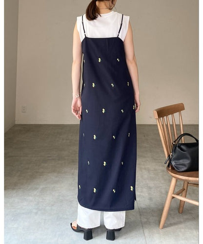 Flower Embroidered Camisole Dress 刺繡花卉吊帶長裙