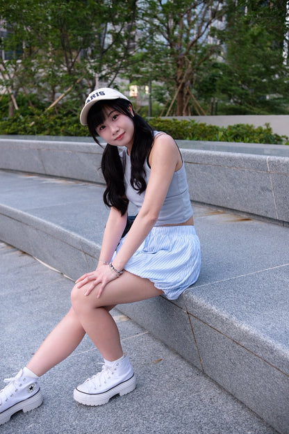 [made in kr.] Rib Pumpkin Shorts 條紋泡泡南瓜短褲