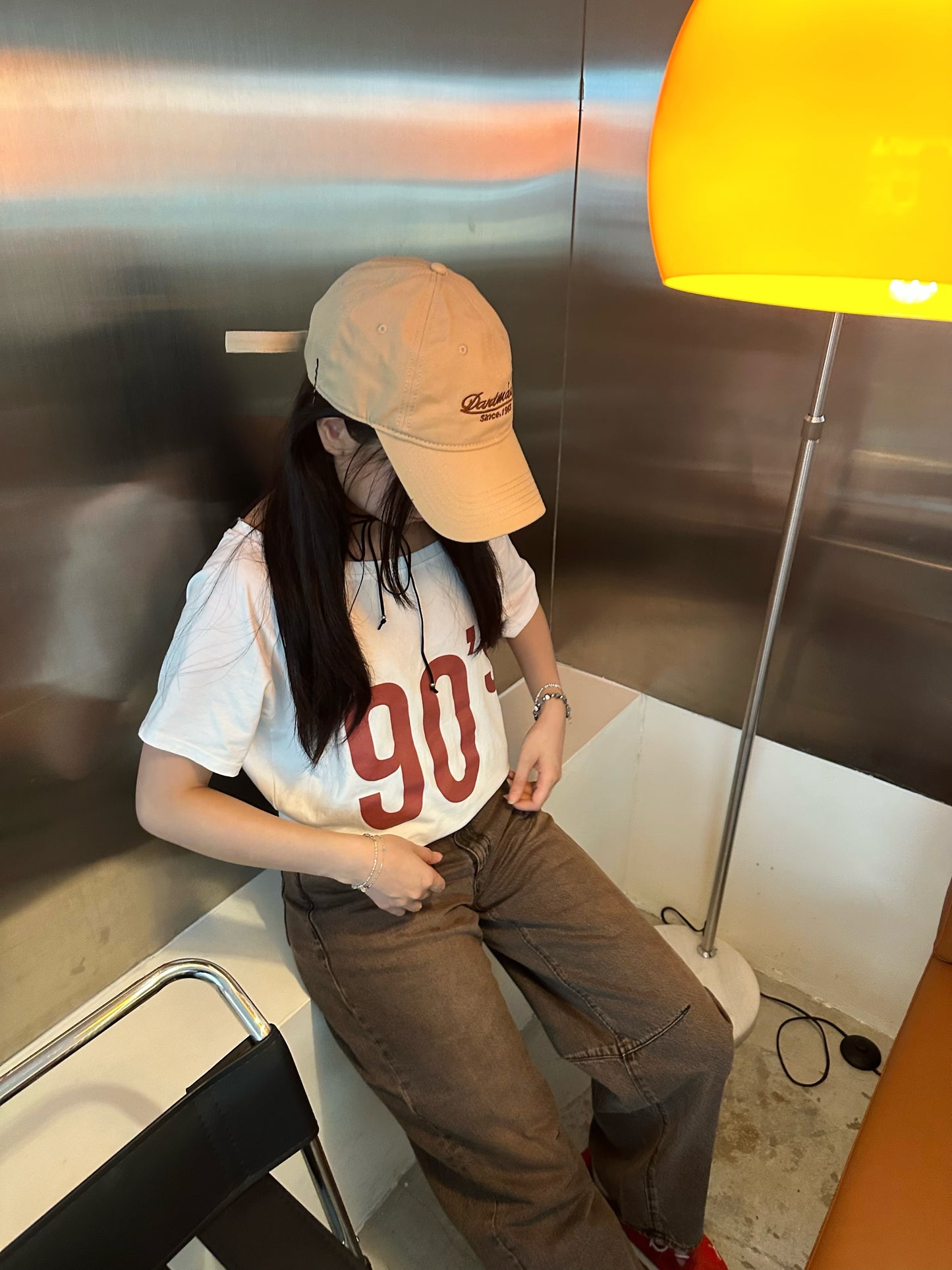 [hot girl kr.] 90’s Off-Shoulder Short Sleeve T-shirt 90’s露肩短袖T恤