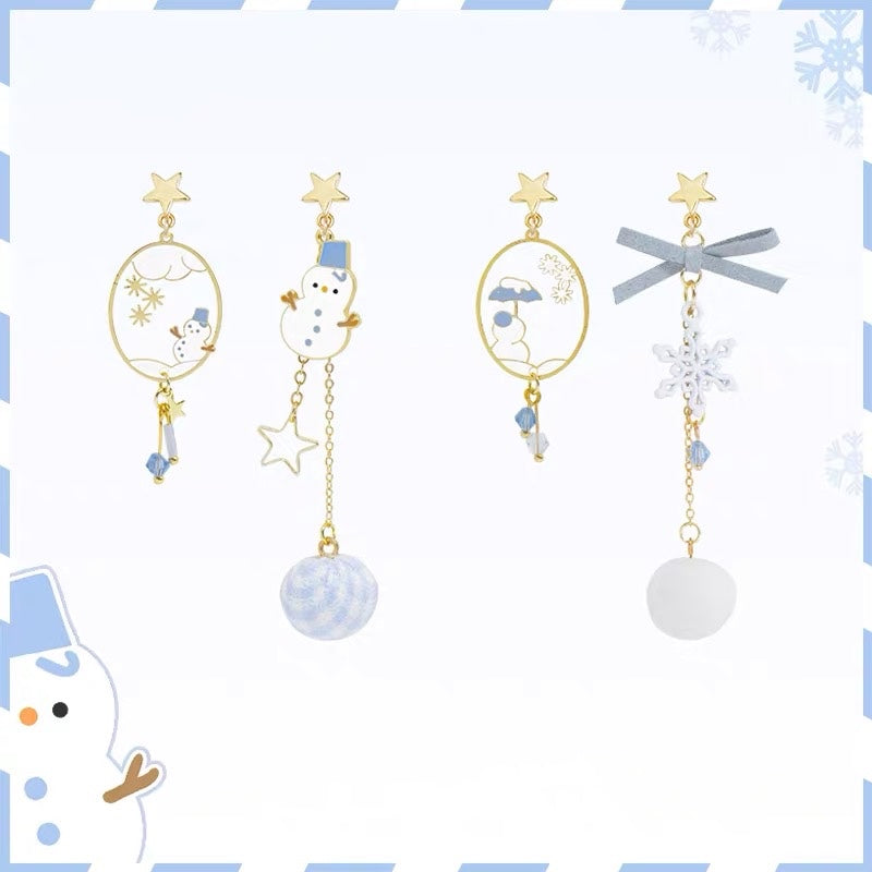 雪人 X 聖誕耳環