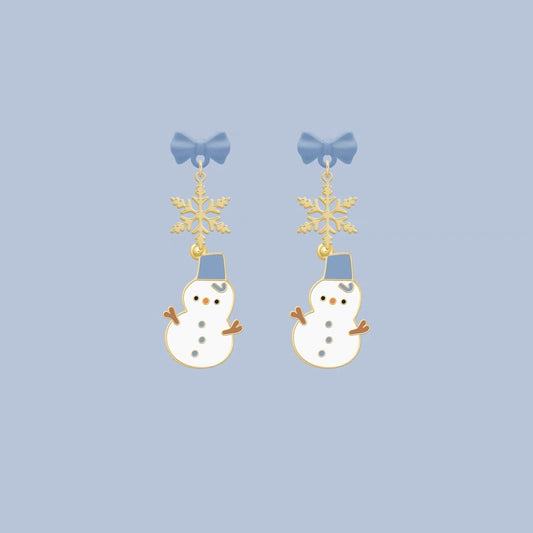 雪人 X 聖誕耳環